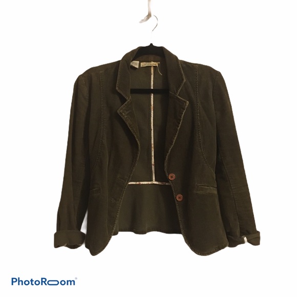 AMERICAN RAG OLIVE CORDUROY BLAZER - Picture 1 of 5
